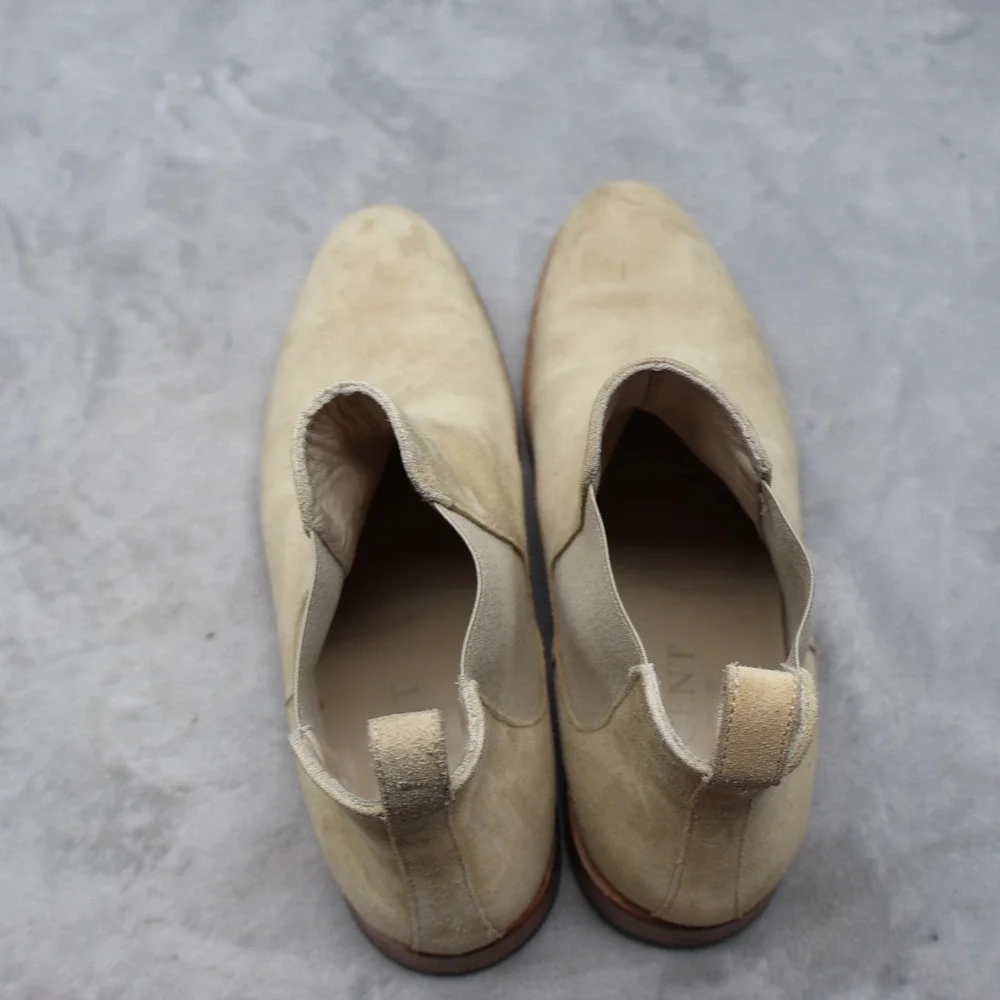 Lucent Men 11.5 Chelsea Boots White Suede Goodyear Welt Leather Sole Casual 45EU - Picture 12 of 15